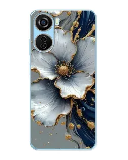 Чохол для ZTE V40 Design з картинкою «Біла квітка та золотий флюїд» Чохол для ZTE V40 Design з картинкою «Біла квітка та золотий флюїд»