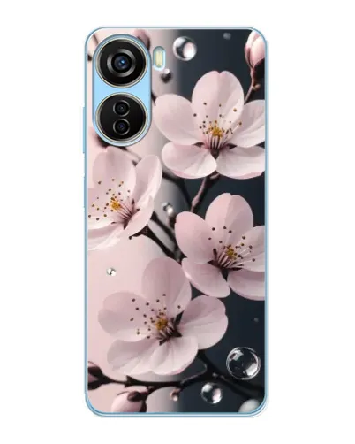 Чехол для ZTE V40 Design с картинкой «Нежная сакура и капли» Чехол для ZTE V40 Design с картинкой «Нежная сакура и капли»