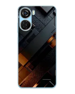 Чехол для ZTE V40 Design с картинкой «Черные геометрические блоки» Чехол для ZTE V40 Design с картинкой «Черные геометрические блоки»