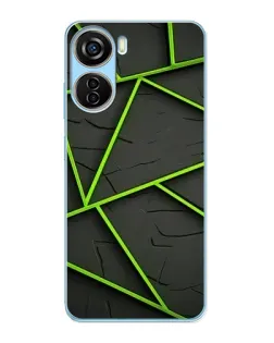 Чехол для ZTE V40 Design с картинкой «Зеленые геометрические линии» Чехол для ZTE V40 Design с картинкой «Зеленые геометрические линии»
