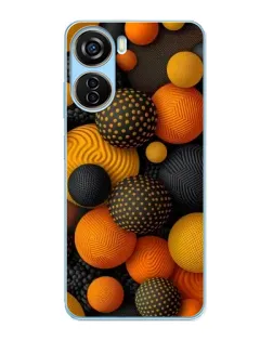 Чехол для ZTE V40 Design с картинкой «Объемные оранжевые сферы» Чехол для ZTE V40 Design с картинкой «Объемные оранжевые сферы»