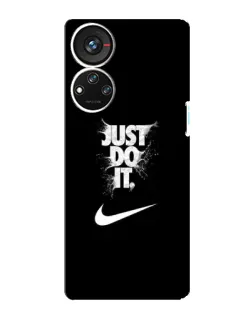 Чехол для ZTE Blade V40s с картинкой «Текстовый принт Nike»