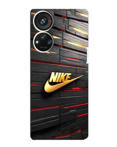 Чехол для ZTE Blade V40s с картинкой «Золотой Nike на металле»
