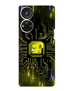 Чехол для ZTE Blade V40s с картинкой «Nike — золотая искра»
