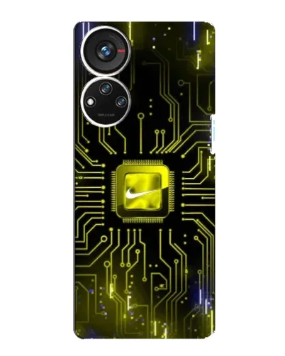 Чехол для ZTE Blade V40s с картинкой «Nike — золотая искра»