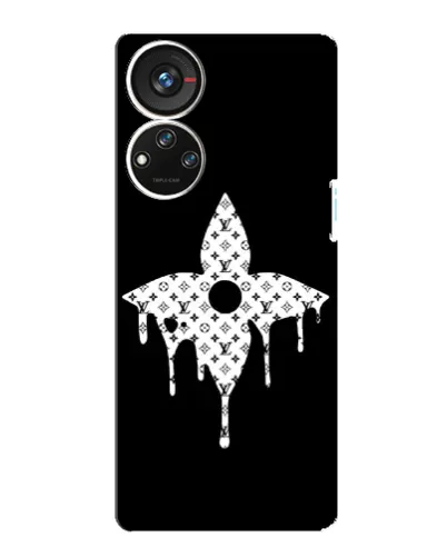 Чехол для ZTE Blade V40s с картинкой «Цветочная монограмма»