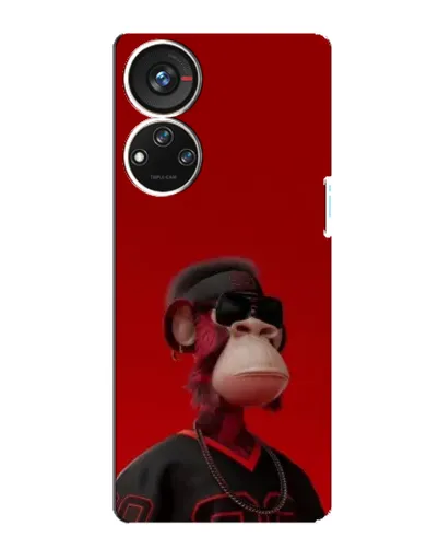 Чехол для ZTE Blade V40s с картинкой «Bored Ape в красном»