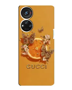 Чохол для ZTE Blade V40s з картинкою «Gucci — золоті метелики»
