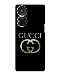 Чохол для ZTE Blade V40s з картинкою «Gucci — золото на чорному»
