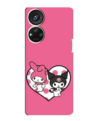 Чехол для ZTE Blade V40s с картинкой «Kuromi и My Melody»