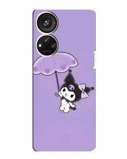 Чехол для ZTE Blade V40s с картинкой «Kuromi с зонтиком»