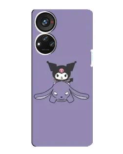 Чехол для ZTE Blade V40s с картинкой «Kuromi на лиловом фоне»