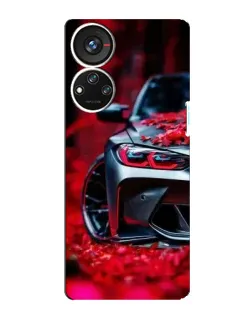 Чохол для ZTE Blade V40s з картинкою «Спортивна BMW та квіти»
