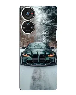 Чохол для ZTE Blade V40s з картинкою «BMW у зимовому лісі»