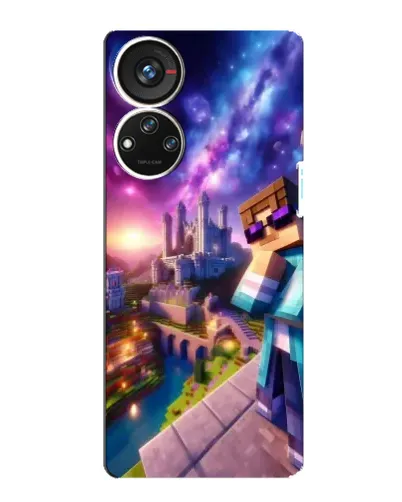 Чехол для ZTE Blade V40s с картинкой «Стив и космос» Чехол для ZTE Blade V40s с картинкой «Стив и космос»