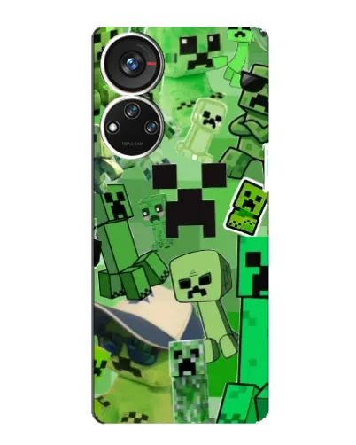 Чехол для ZTE Blade V40s с картинкой «Криперы Minecraft» Чехол для ZTE Blade V40s с картинкой «Криперы Minecraft»