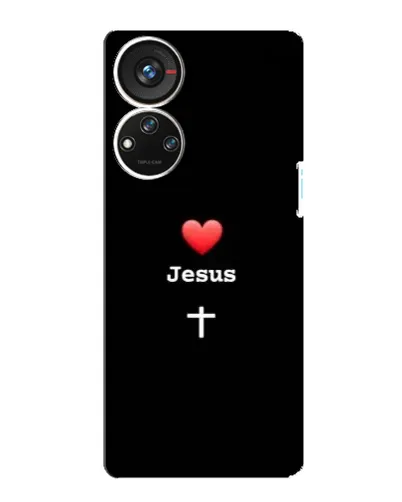 Чехол для ZTE Blade V40s с картинкой «Сердце - Jesus»