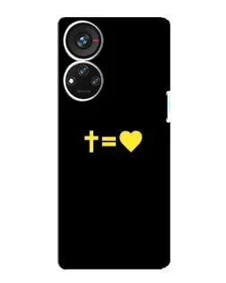Чехол для ZTE Blade V40s с картинкой «Сердце и Крест»