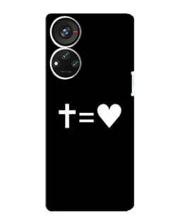 Чехол для ZTE Blade V40s с картинкой «Крест и Сердце»