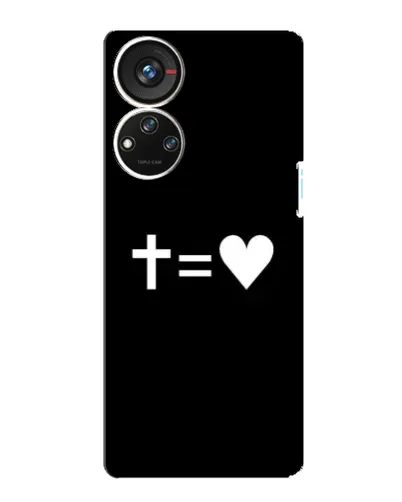 Чехол для ZTE Blade V40s с картинкой «Крест и Сердце»