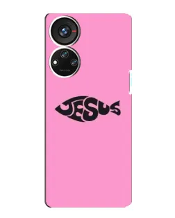 Чехол для ZTE Blade V40s с картинкой «Розовый символ  Jesus»