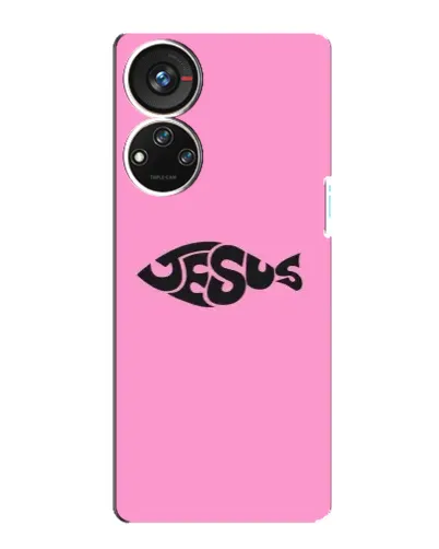 Чехол для ZTE Blade V40s с картинкой «Розовый символ  Jesus»