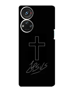 Чехол для ZTE Blade V40s с картинкой «Графический крест Jesus» Чехол для ZTE Blade V40s с картинкой «Графический крест Jesus»