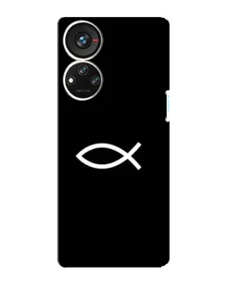 Чехол для ZTE Blade V40s с картинкой «Символ рыбы Jesus» Чехол для ZTE Blade V40s с картинкой «Символ рыбы Jesus»