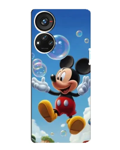 Чехол для ZTE Blade V40s с картинкой «Mickey и мыльные пузыри»