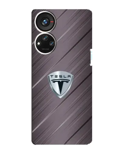 Чехол для ZTE Blade V40s с картинкой «Металлическая текстура Tesla»