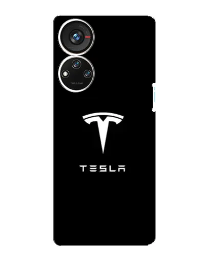 Чехол для ZTE Blade V40s с картинкой «Tesla White Logo»