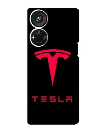 Чехол для ZTE Blade V40s с картинкой «Tesla Red Logo»
