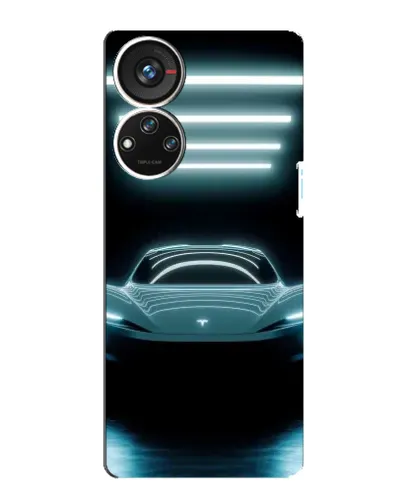 Чехол для ZTE Blade V40s с картинкой «Tesla в неоне»