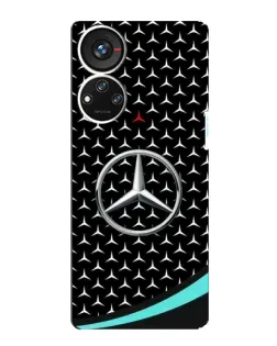 Чехол для ZTE Blade V40s с картинкой «Mercedes — бирюзовый акцент»