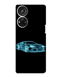 Чохол для ZTE Blade V40s з картинкою «Неоновий контур Lamborghini»