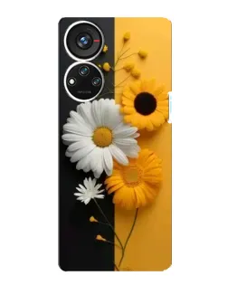 Чохол для ZTE Blade V40s з картинкою «Соняшник та ромашка»