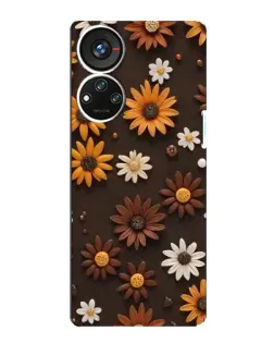 Чохол для ZTE Blade V40s з картинкою «Візерунок з маленьких соняшників»