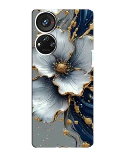 Чохол для ZTE Blade V40s з картинкою «Біла квітка та золотий флюїд»
