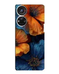 Чохол для ZTE Blade V40s з картинкою «Яскрава синьо-помаранчева флора»