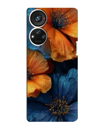 Чехол для ZTE Blade V40s с картинкой «Яркая сине-оранжевая флора» Чехол для ZTE Blade V40s с картинкой «Яркая сине-оранжевая флора»