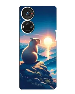 Чохол для ZTE Blade V40s з картинкою «Захід сонця з капібарою» Чохол для ZTE Blade V40s з картинкою «Захід сонця з капібарою»