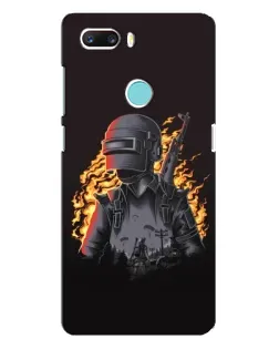Чехол для ZTE Z18 Mini с картинкой «PUBG — огненный силуэт»