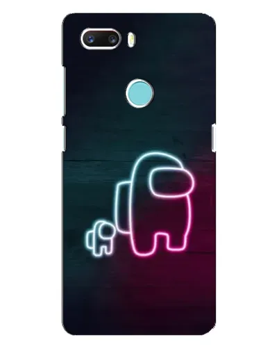 Чехол для ZTE Z18 Mini с картинкой «Among Us неон-арт»