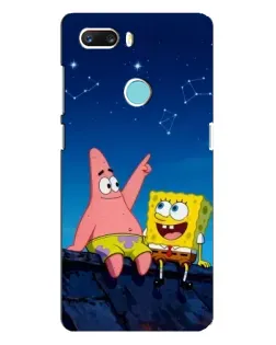 Чехол для ZTE Z18 Mini с картинкой «Губка Боб и Патрик ночью»