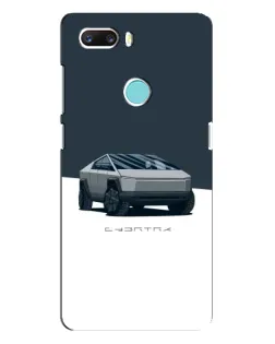 Чехол для ZTE Z18 Mini с картинкой «Серебристый Cybertruck Tesla»