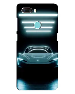 Чехол для ZTE Z18 Mini с картинкой «Tesla в неоне»