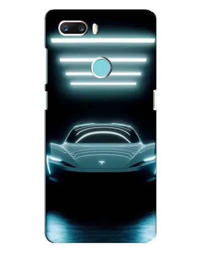 Чехол для ZTE Z18 Mini с картинкой «Tesla в неоне»