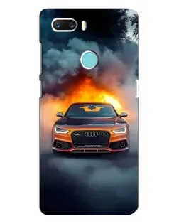 Чехол для ZTE Z18 Mini с картинкой «Audi в огненном дыму»