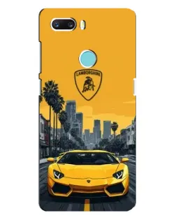 Чехол для ZTE Z18 Mini с картинкой «Желтый Lamborghini город»