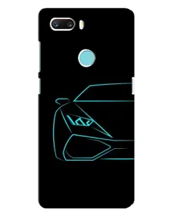 Чехол для ZTE Z18 Mini с картинкой «Голубой силуэт Lamborghini»